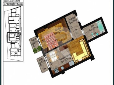 Vanzare apartament 2 camere Traian