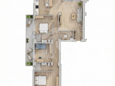 Apartament cu 4 camere, vedere către Pădurea Băneasa, zona Erou Iancu Nicolae