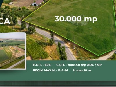 Teren de 30.000 mp în Cernica,pentru Dezvoltare Rezidențială sau Industriala 