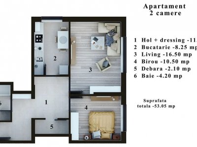 Apartament cu 2 camere de vanzare in Bragadiru COMISION 0% DIRECT DEZVOLTATOR